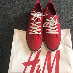 H&M Red Canvas Tennis Shoes,